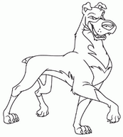 coloriage La belle et le clochard le mechant chien